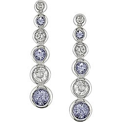14k Gold Tanzanite and 1/3ct TDW Diamond Earrings (H-I, I1)