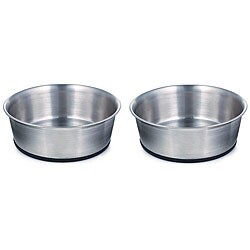 Rubber Bottom 88-oz Stainless Steel Bowl (Set of 2)