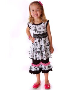 Sophia's Style Girl's Retro White Outfit Set 