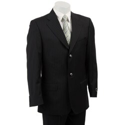 Collezione Italia Men's Navy Pinstripe Wool 2-button Suit
