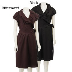 Necessary Objects Plus Size Junior's Ruffled Wrap Dress