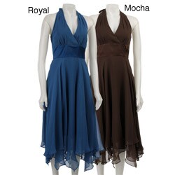 Donna Ricco Women's Chiffon Halter Dress