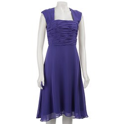 Donna Ricco Women's Shirred Cap-sleeve Dress