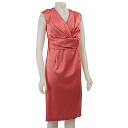 Donna Ricco Women's Plus Size Stretch Satin Dress