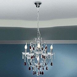 Crystal and Chrome 5-light Chandelier