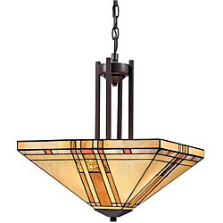 Hartford Bronze Tiffany-style 3-light Pendant