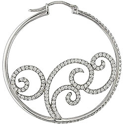 18k Gold 1 1/2ct TDW Diamond Hoop Earrings (G-H, SI)