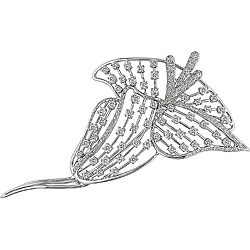 18k Gold 2 3/4ct TDW Diamond Flower Brooch (GH, SI)