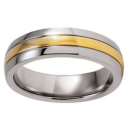 Titanium Two-tone Men's Grooved Band