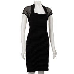 Onyx Nites Women's Pintuck Illusion Top Dress