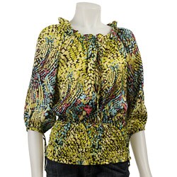 Essentials by Milano Women's Smocked Peasant Top