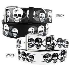 Iced Out Gear Men's 'Cracked Skull' Leather Belt
