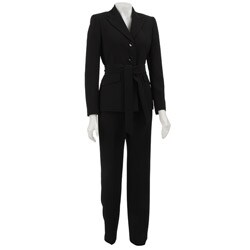 Kasper Women's 2-piece Belted Pinstripe Pant Suit