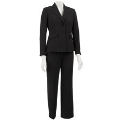 Kasper Women's Petite 3-piece Pinstripe Pant Suit