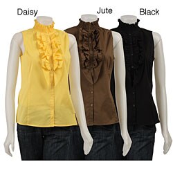 Joseph A. Women's Ruffle Front Sleeveless Top