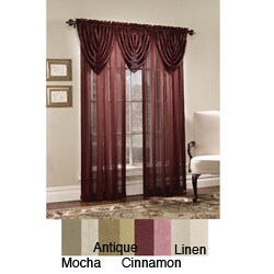 Bella Semi-sheer Solid Color Waterfall Valance