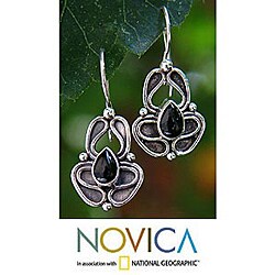 Onyx 'Newborn Butterfly' Dangle Earrings (Indonesia)