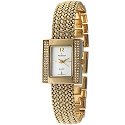 Peugeot Women's Goldtone Crystal Mesh Bracelet Watch