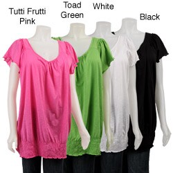 FINAL SALE RXB Women's Banded Bottom Slub Top