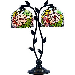 Tiffany-style Bell-shaped Floral Lamp