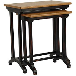 Annie Black Oak Brown Nesting Tables (Set of 2)