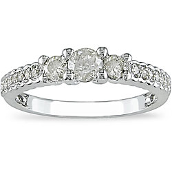 14k Gold 1/2ct TDW 3-stone Diamond Ring (I-J, I2-I3)
