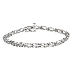 14k White Gold 1/2ct TDW Diamond Ribbon Bracelet (I-J, I2)