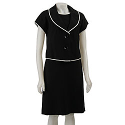 Larry Levine Women's Black/ Ivory Dress Suit