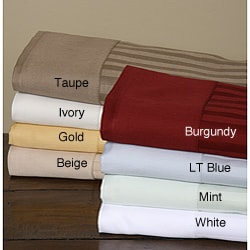 Egyptian Cotton 300TC Solid Hem Striped Sheet Set