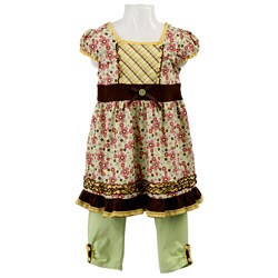 Kids Headquarters Girl's Floral Tunic and Leggings Set