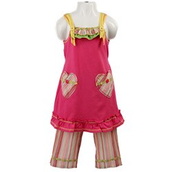 Kids Headquarters Girl's Heart Tunic and Leggings Set
