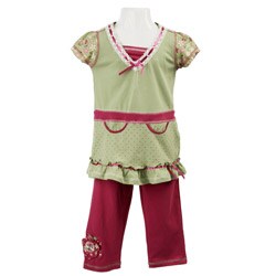 Kids Headquarters Girl's Tunic Top and Legging Set