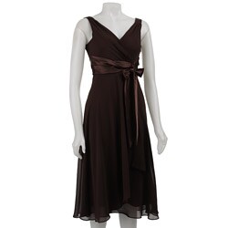 Evan Picone Women's Hazelnut Chiffon Dress