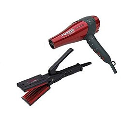 Fusion Tools Wide Crimping Iron and Hair Dryer Combo