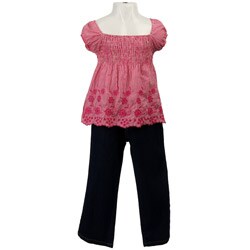 Trendy Girl Girl's Smocked Top and Jeans 2-piece Set