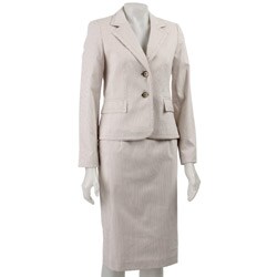Jones New York Women's Camel Stripe 2-piece Skirt Suit