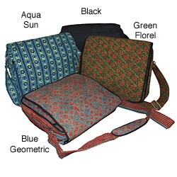 Cotton 'Computing' Fair Trade Messenger Bag (India)