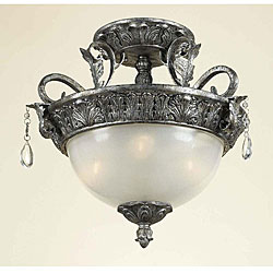 Burnished Silver 3-light Semi-flush Pendant Light