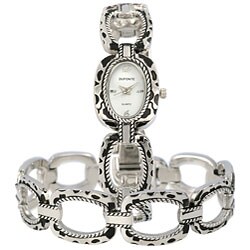 Dufonte by Lucien Piccard Women's Silvertone Watch