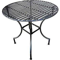 Iron Folding Round Pewter-color Patio Table