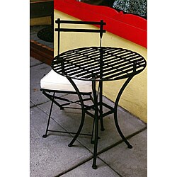 Round Pewter-color Bistro Table
