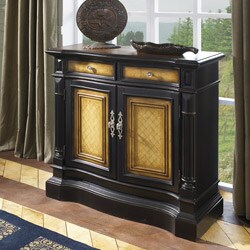 Hand-painted Black and Amber Accent Chest