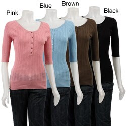 Lou Lou Women's Scoop Neck Button-front Sweater