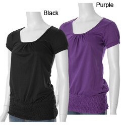 Ci Sono by Adi Junior's Keyhole Smocked Bottom Tunic