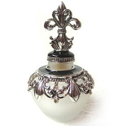 Frosted Fleur De Lis Perfume Bottle