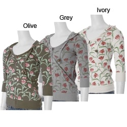 Starling Junior's Floral Print French Terry Hoodie