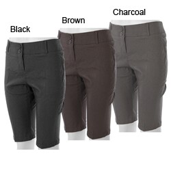 Adi Designs Women's Plus Size Dressy Striped Capri Pants