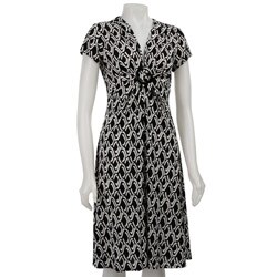 Connected Apparel Women's Black/ White Jersey Dress