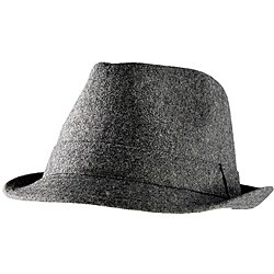 Yesac Unisex Solid Grey Wool Blend Fedora Hat