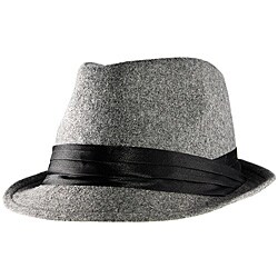 Yesac Unisex Light Grey Wool Fedora Hat
